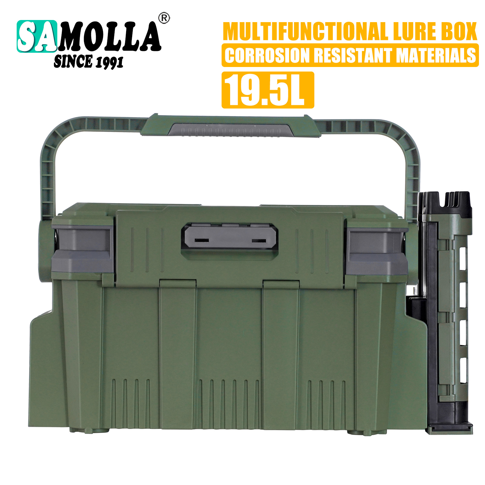 Fishing Kayak Crate - Kotak pancing besar, setelan 19.5L 2